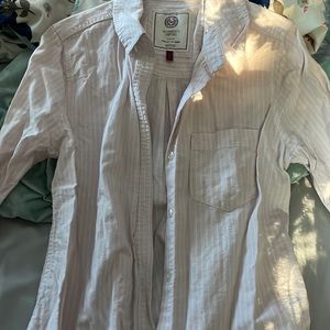 Button up pink and white top